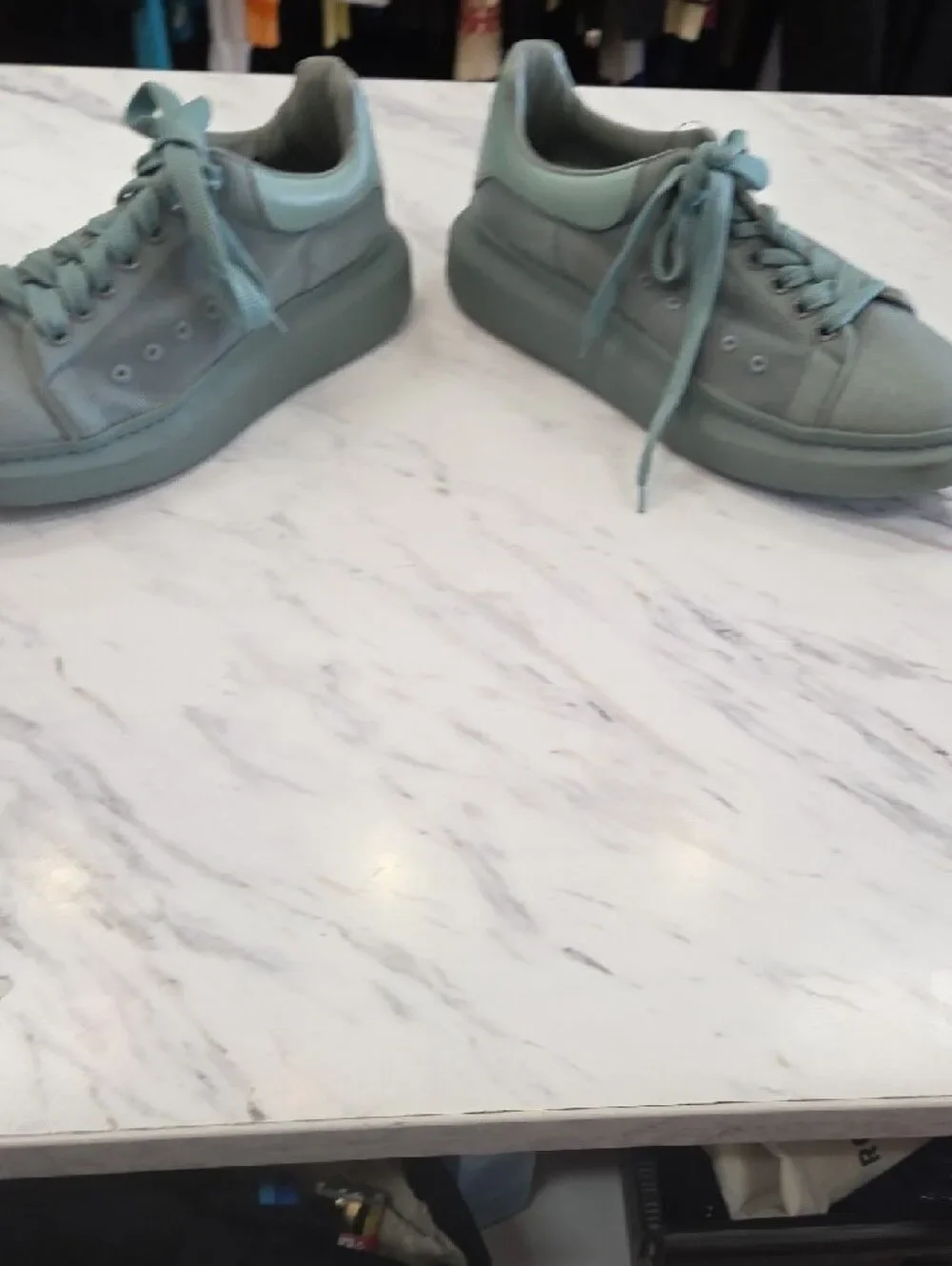 Alexander McQueen Mint Green Oversized Sneakers